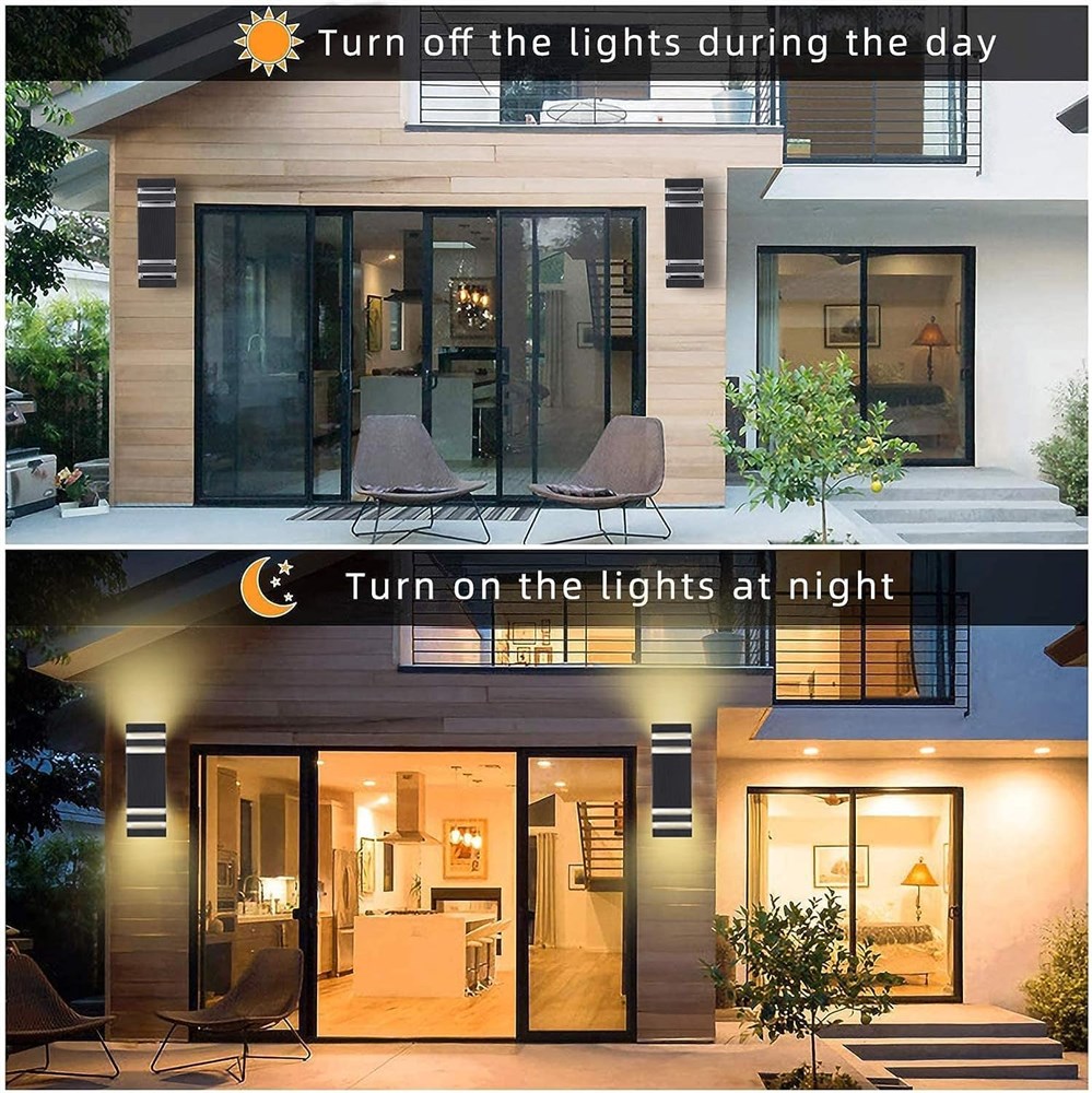 TK Auctions - 3 Pack Outdoor LED Square Lights, Black Exterior Up-Down ...