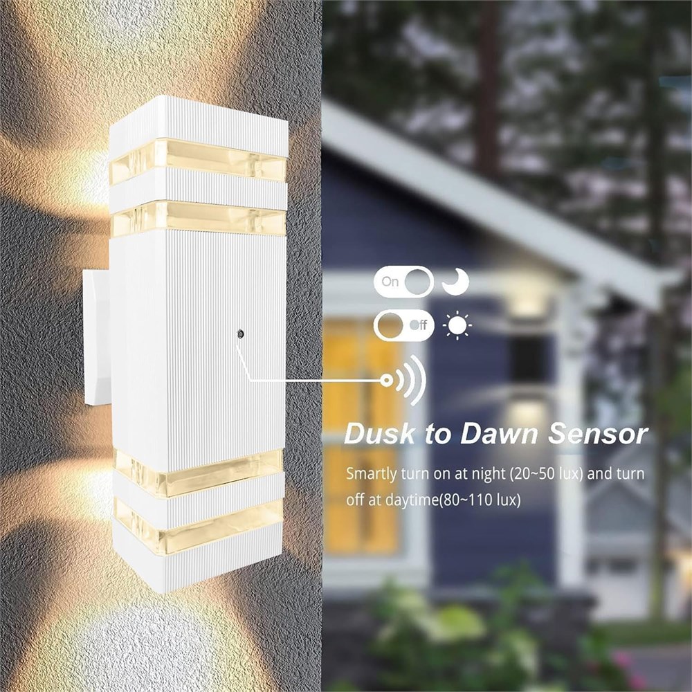 Large Rectangle Net White TK Auctions - 2 Pack Dusk to Dawn Sensor White Dusk-to-Dawn Sensor Wall ...